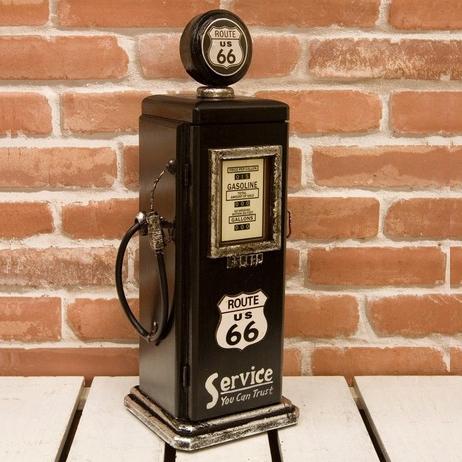 ガスポンプマルチキャビネットアンティークヴィンテージ インテリアアメリカン雑貨 キャビネット 収納棚 2段 黒 ブラック オシャレ おしゃれ おもしろ