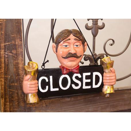 看板 オープン OPEN クローズ CLOSE サインボード おじさん ジェントル