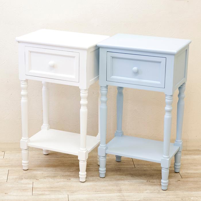 サイドテーブル 木製 収納 引き出し 引出し サブテーブル 白 ホワイト