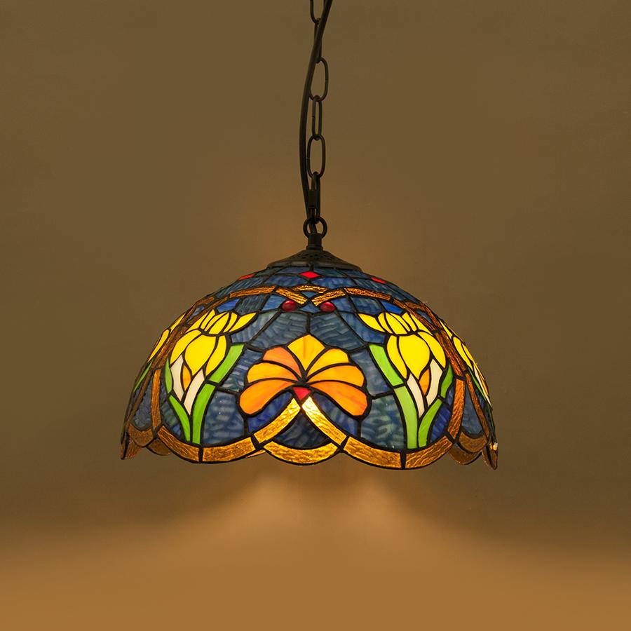 ペンダントライト ステンドグラス 1灯 LED 北欧 照明器具 ガラス