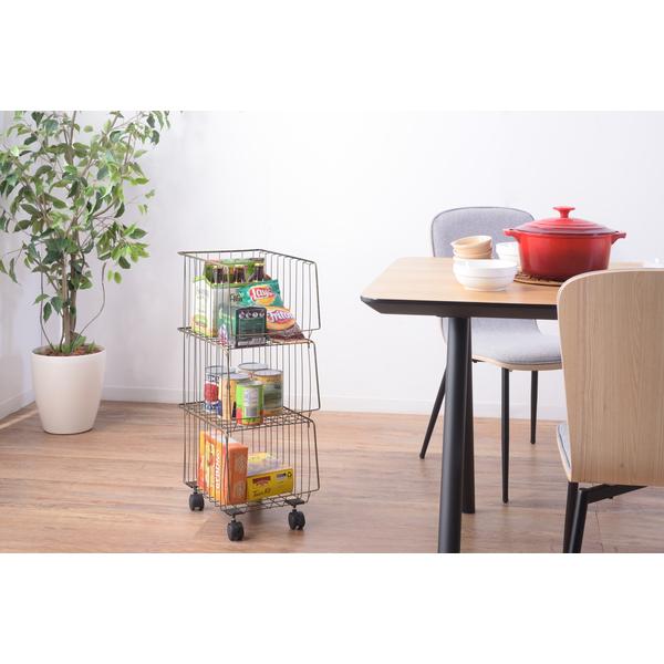 東谷 ワゴン 3段 ラック キャスターつき リビング 収納 棚 玄関 収納