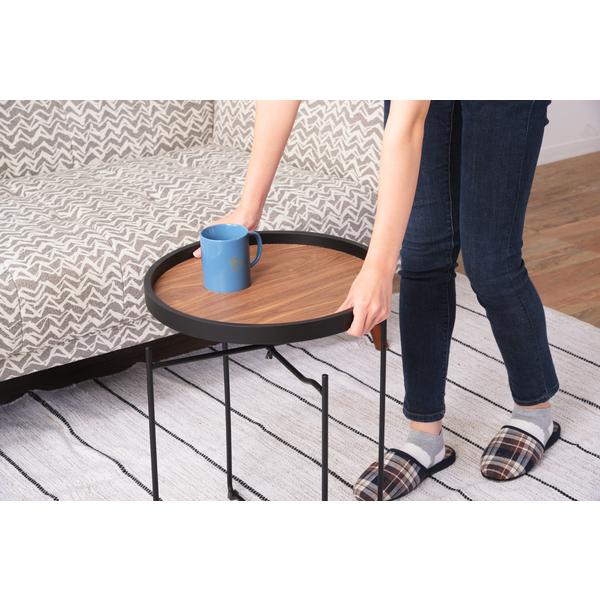 東谷 サイドテーブル ナイトテーブル 折り畳み 折りたたみ ラウンド