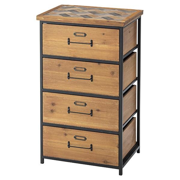 東谷 チェスト 4段 引き出し 棚 おしゃれ レトロ 北欧 : うさぎ屋