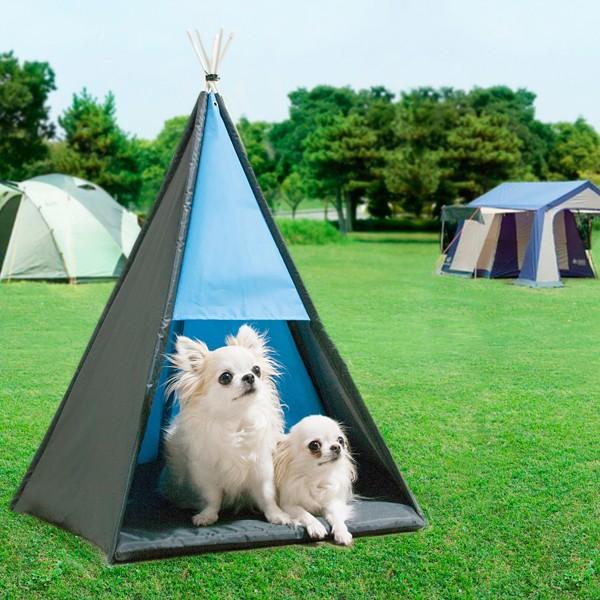 東谷 ミニテント ペットテント ペットハウス 犬 猫 屋外 室内 ブルー
