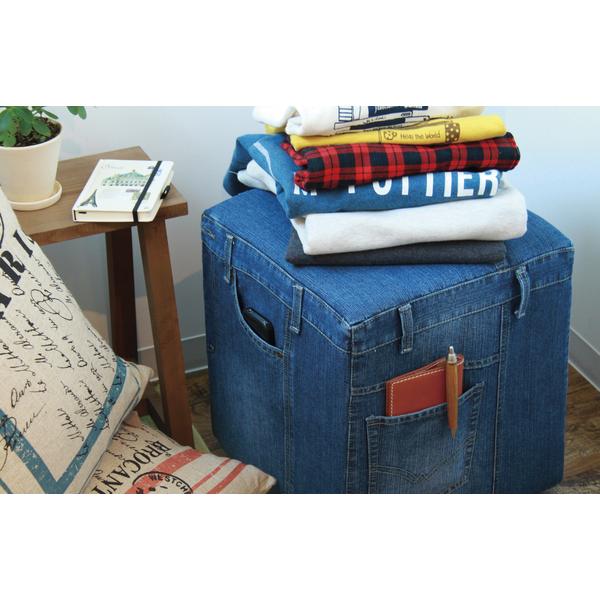 インテリア家具　チェアー椅子スツール　デニム風パッチワーク柄　洋風北欧モダン インテリア北欧モダン洋風オシャレ家具チェアー椅子スツール デニム風