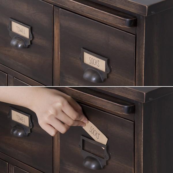 東谷 チェスト 収納 7杯 引出し たんす 木製 木目 名札 スライド