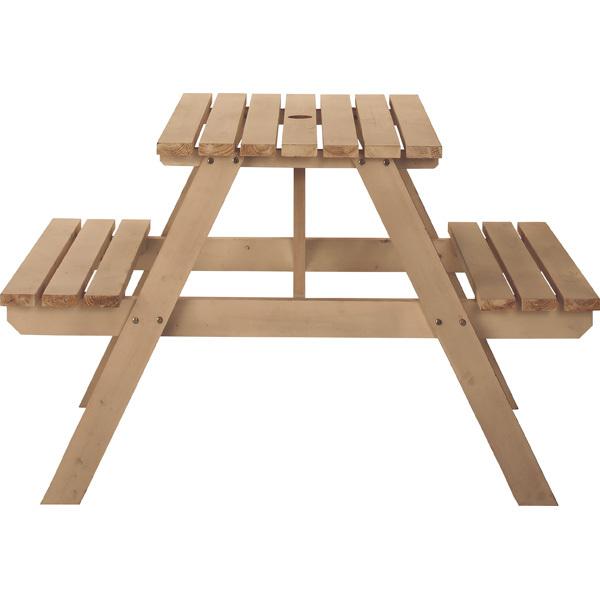 東谷 ガーデンテーブル ベンチ 椅子 木製 2人掛け用 パラソル穴付き