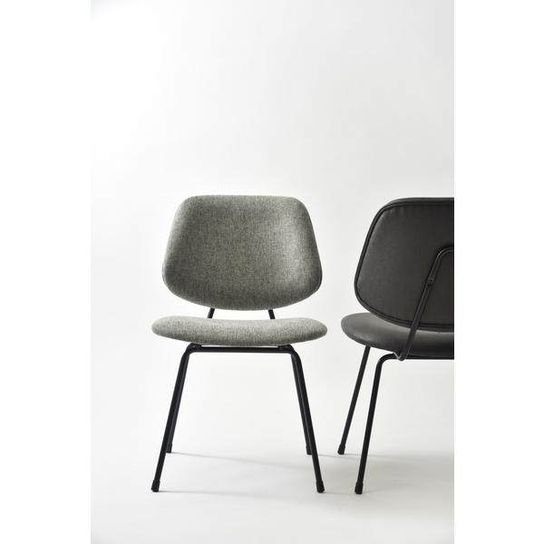 【完成品】ダイニングチェア　グレー×ブラック 東谷 form ダイニングチェア 座面高45.5cm マーシュ （ チェア