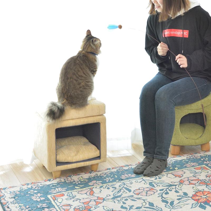 東谷 ペットハウス 猫 ねこ ネコ スツール 椅子 収納 脚つき