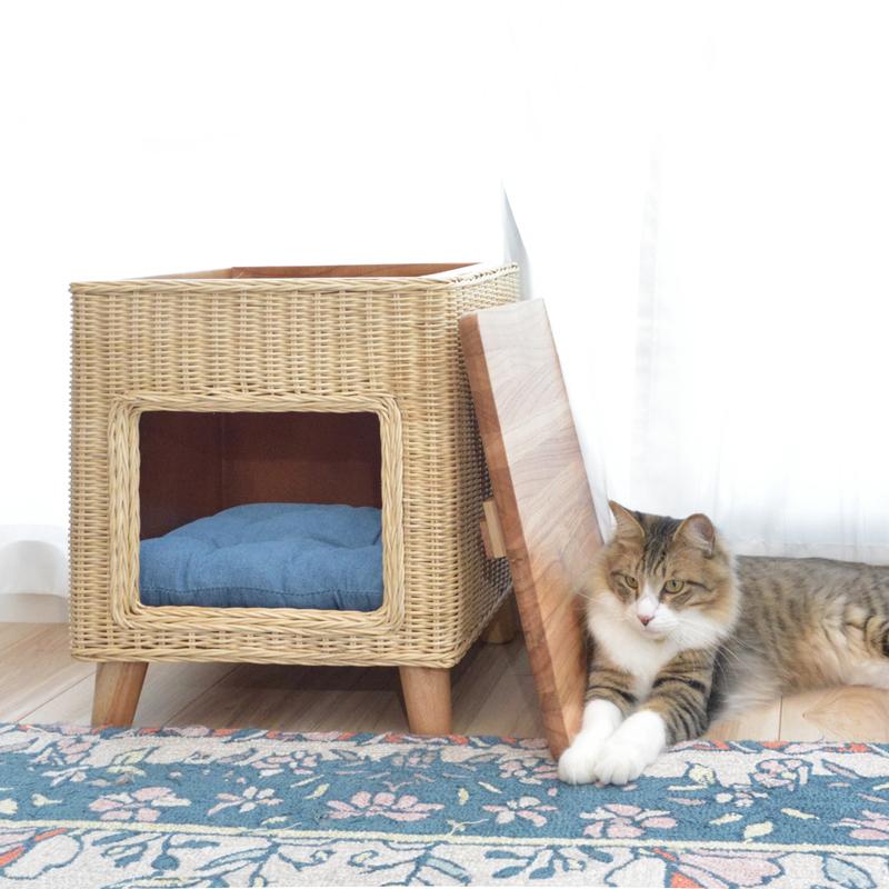 ペットハウス ネコ 猫 ねこ スツール 椅子 サイドテーブル 収納 脚付き 