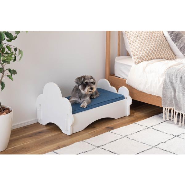 アンティーク風　犬猫用小型ベッド　専用台座、クッション付　ホワイト色 Amazon | ペット用木製ベッド 専用マット付き 猫ベッド 犬ベッド