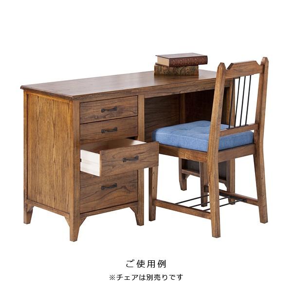 東谷 デスク 机 木製 棚付き 収納 チェスト 一体型 : うさぎ屋