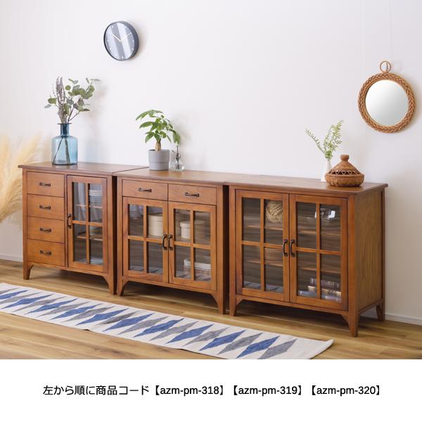 ナチュラルウッド桐材天然無垢ガラスキャビネット収納家具チェスト多引き出しチェスト ナチュラルウッド桐材天然無垢ガラスキャビネット収納家具