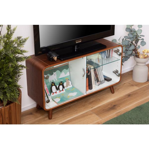 東谷 コレクションケース 棚 ガラス 木製 横長 シェルフ 収納棚