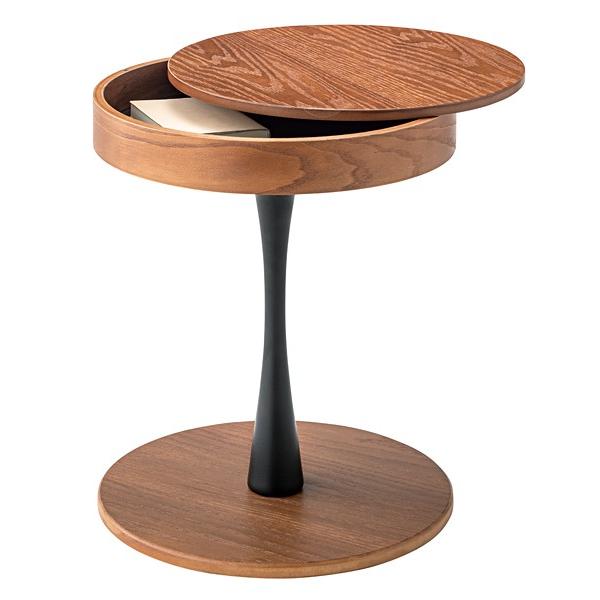 東谷 サイドテーブル 円形 収納 天板 丸型 ソファサイド リビング