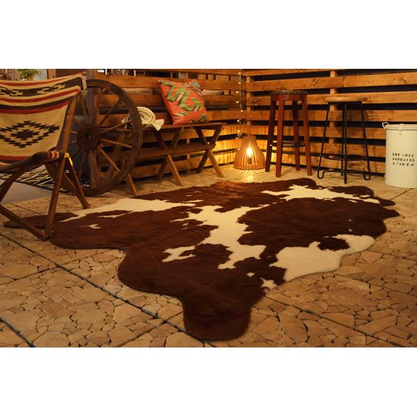 AZUMAYA ラグマット 牛柄 インテリア カントリー AZUMAYA ラグマット 牛柄 インテリア カントリー ラグ・カーペット