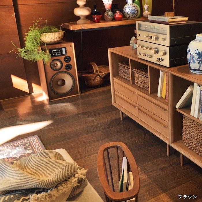 東谷 チェスト 木製 おしゃれ 北欧 オープンラック 引き出し スライド