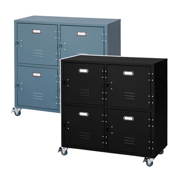 東谷 チェスト 4段 スチール 金属 ロッカー キャスター付き