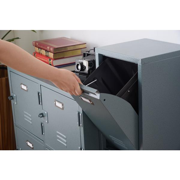 東谷 ゴミ箱 分別 ごみ箱 2段 スチール キャスター付き ロッカー風