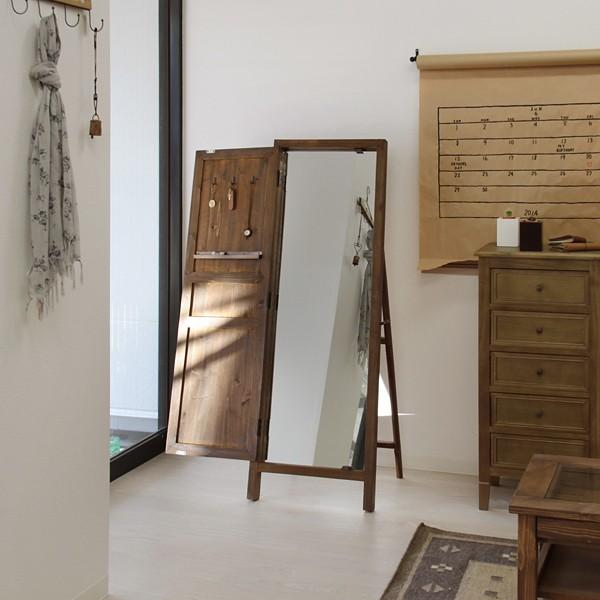 東谷 姿見鏡 全身 木製 アンティーク調 おしゃれ スタンドミラー