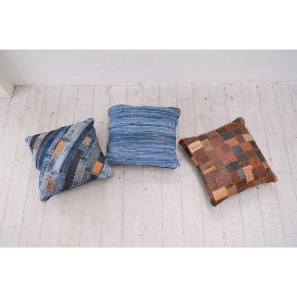 Ｉ41 デニムリメイク ぷっくりクッションタグ ♡ ペイント風 ✕ ハート① tuttifun＊leather & denim pocket ➕Cross H26cm W41cm D20cm