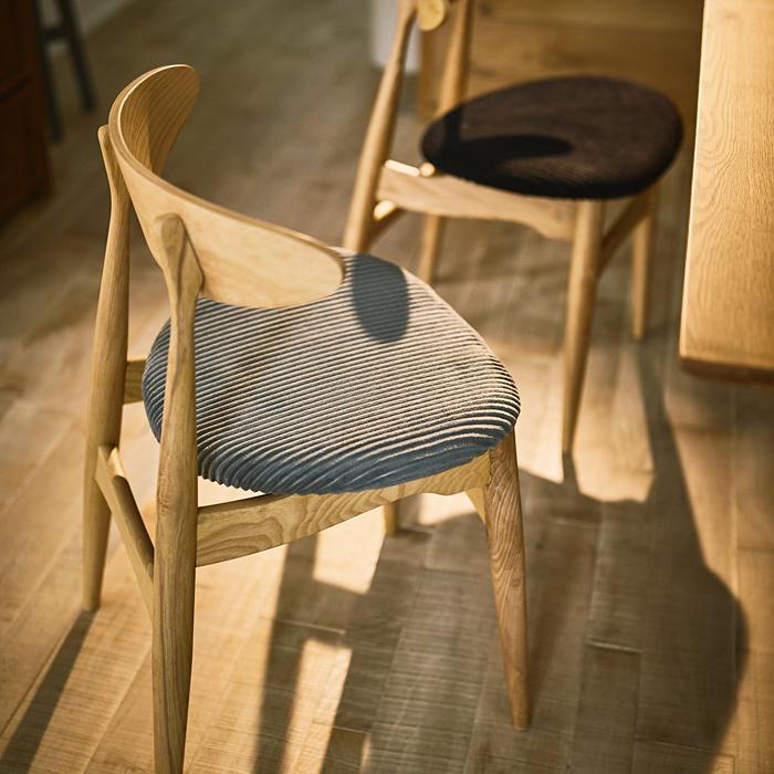 東谷 ダイニングチェア 椅子 リビング 天然木 脚 木製 コーデュロイ