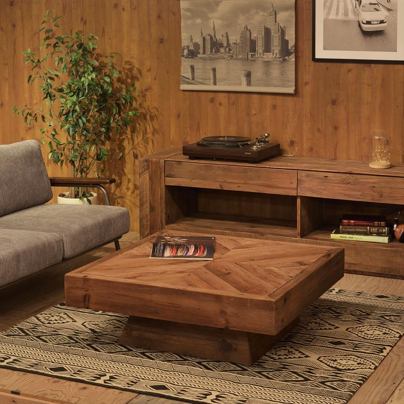 G1822 コンソールテーブル 飾り棚 デスク 引出し付き 真鍮取手 木製