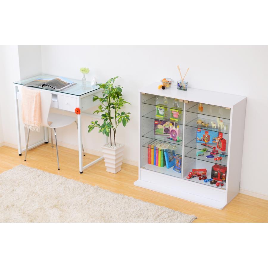 コレクションケース ガラス 棚 コレクションラック ロータイプ 深型