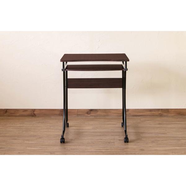 デスク 机 コンパクト 小さい パソコンデスク PCデスク スライド棚付き