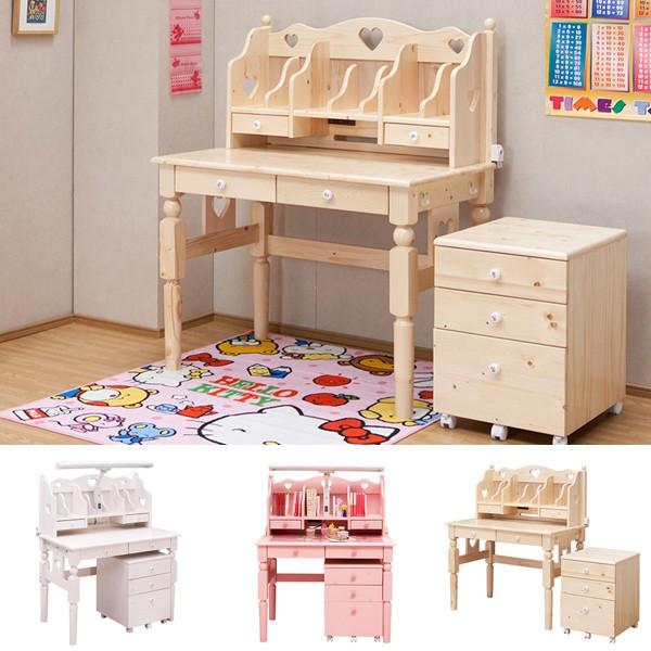 子ども勉強机 女の子 ガーリー 学習机 セット コンパクト 子供 デスク ハート柄 うさぎ屋 株式会社一兎 通販 Paypayモール