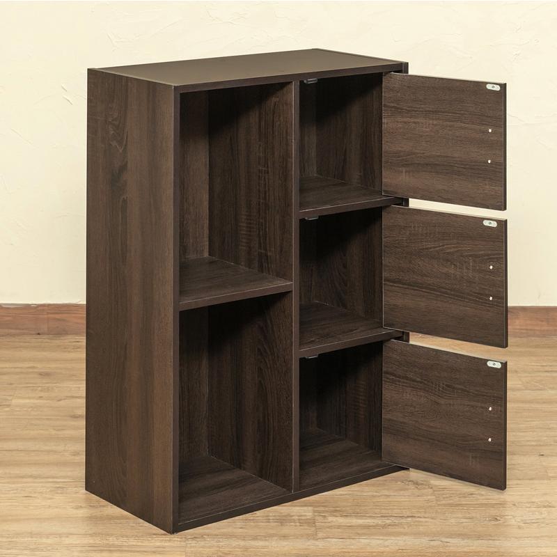 収納棚 収納ラック 2段 3段 扉つき 取っ手付き オープンラック