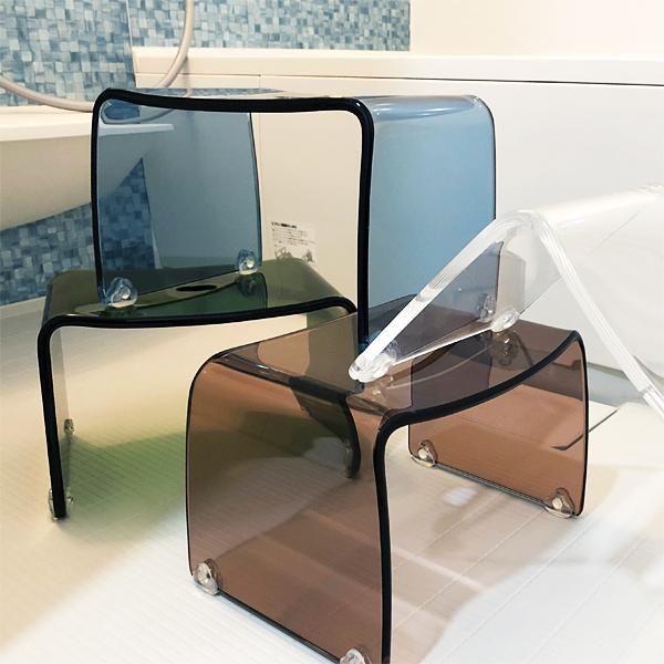 風呂椅子 風呂桶 2点セット バスチェア 高さ 20cm 座高 アクリル おしゃれ 洗面器 クリア 透明18