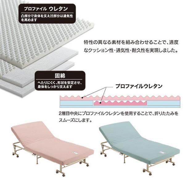 リクライニングベッド 折りたたみ 手動 キャスターつき : うさぎ屋