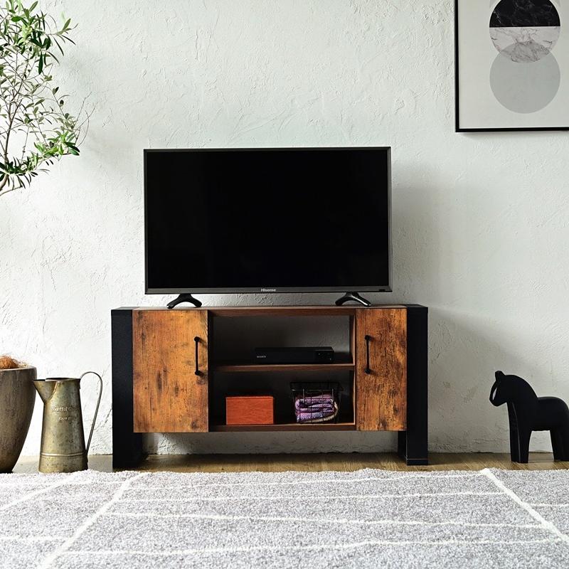 JK-PLAN（ジェイケイ・プラン） テレビ台 木目 アイアン 鉄製 TVボード