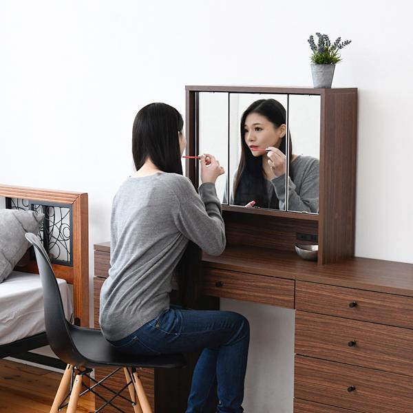 JK-PLAN（ジェイケイ・プラン） ミラー 3面鏡 三面鏡 収納 棚 卓上 鏡