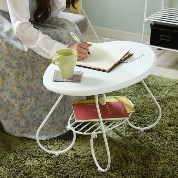 アンティーク　楕円形棚付きテーブル Amazon.co.jp: ローテーブル 楕円形 おしゃれ アンティーク調 収納棚