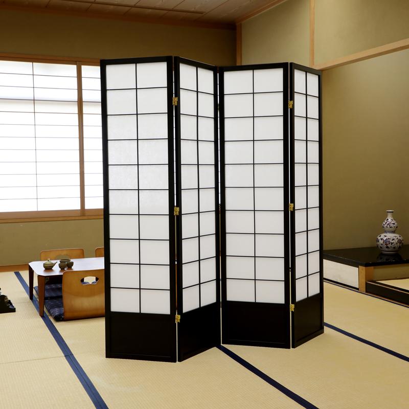 衝立 目隠し 間仕切り パーテーション 仕切り 高さ 120cm 150cm 180cm 天然木 フレーム 木製 丁番 折畳み 折りたたみ 和風 和室 和柄 おしゃれ 飲食店 旅館 民宿の画像