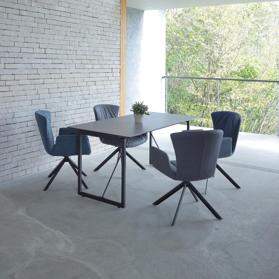あずま工芸 ダイニングテーブル 単品 140×80 黒 ブラック 石目 あずま工芸 ダイニングテーブル 単品 140×80 黒 ブラック 石目