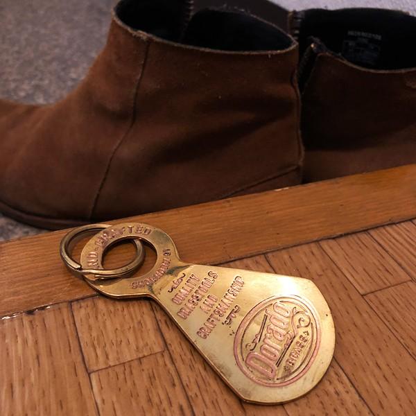 真鍮製 靴べら シューホーン キーホルダー レトロ ヴィンテージ 昭和 シューホーン キーホルダー 靴ベラ ビンテージ ピンナップ