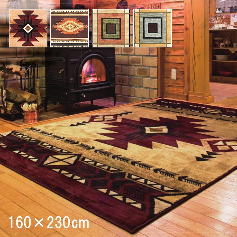 ラグ マット ネイティブ アメリカン 民族柄 オルテガ 模様