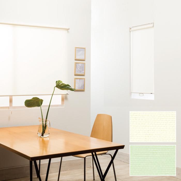 オーダーメイドオレンジ手動ロールスクリーン 壁面取り付け