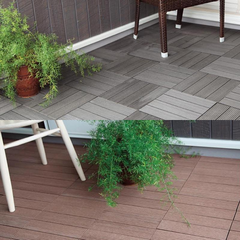 タイルデッキ diy おしゃれ 木目調 タイル 人工木製 ウッドパネル