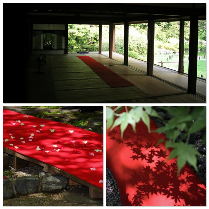 毛氈 赤 紺 茶室 和室 毛せん 玄関 防炎 お寺 神社 仏閣 切り売り 生地 結婚式 展示会 展覧会 畳 階段 布 敷き方 幼稚園 店舗 あかね毛氈 混紡 巾91cm 厚み1mm｜usagi-shop｜06