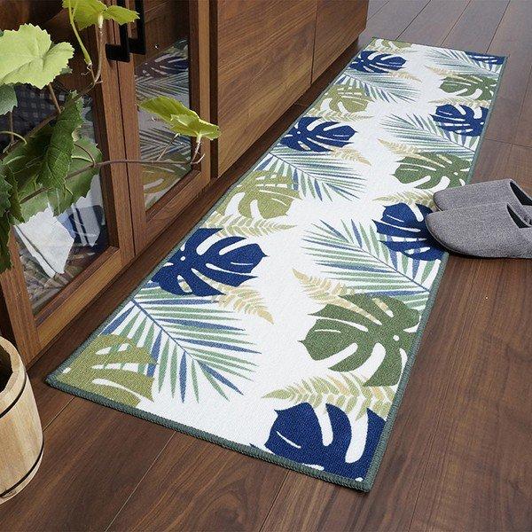 キッチンマット 180 おしゃれ 滑り止め 洗える ハワイアン モンステラ リゾート柄 おしゃれ 葉 植物 海 うさぎ屋 株式会社一兎 通販 Paypayモール