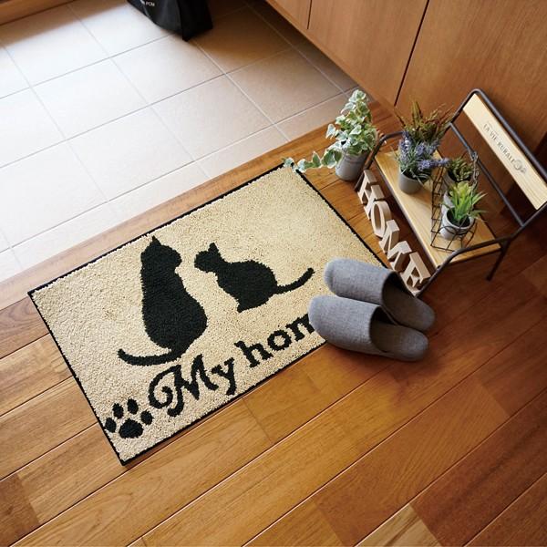 玄関マット おしゃれ 室内 屋内 猫 自転車 柄 : うさぎ屋 インテリア