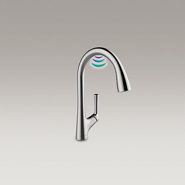 水栓 蛇口 キッチン 混合水栓 KOHLER コーラー シングルレバー センサー式 タッチレス キッチンK77748TZZVS