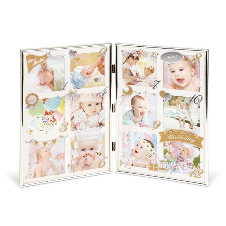 キシマ フォトフレーム 赤ちゃん用 1歳まで ベビー スクエア