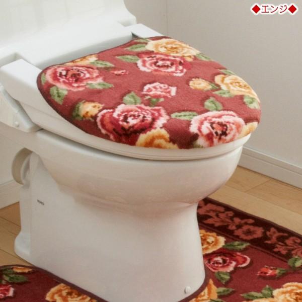 トイレふたカバー O型 U型 洗浄暖房型 ローズ 薔薇 花柄 : うさぎ屋