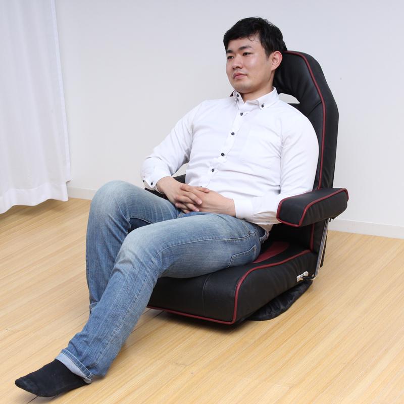 谷村実業 座椅子 回転 回転式 リクライニング ハイバック 肘掛付き