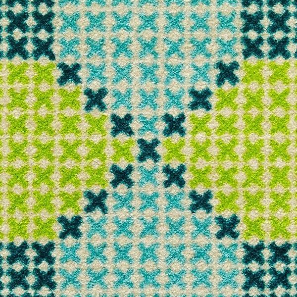 葉柄ラグ グリーン系 クリーンテックス・ジャパン 洗える ラグ クローバー 四葉 50×75cm